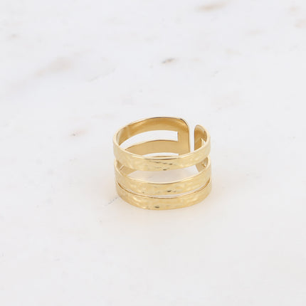 Bague - 3 rangs, martelé