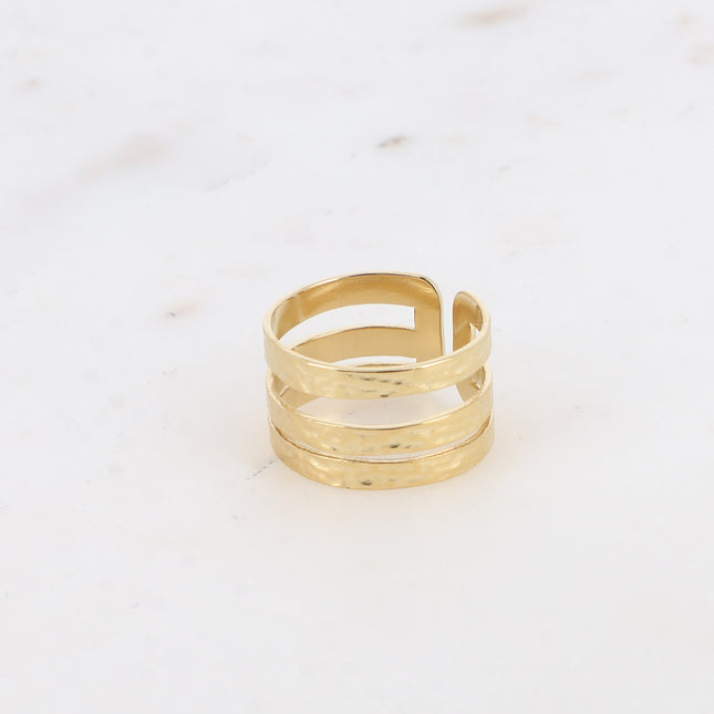 Bague - 3 rangs, martelé