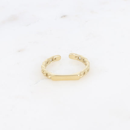 Bague fine Félicitia - anneau en maille et barre lisse