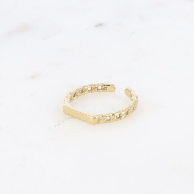Felicitia thin ring - mesh ring and smooth bar