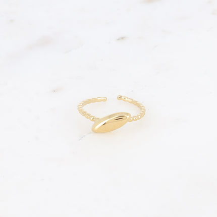 Bague fine - anneau effet perlé et ovale