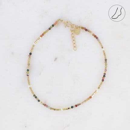 Bracelet de cheville Bracéline avec pierres naturelles