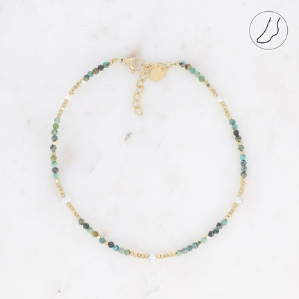 Bracelet de cheville Bracéline avec pierres naturelles