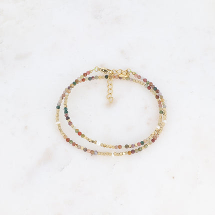 Bracelet 2 tours/Choker Bracélina avec pierres naturelles