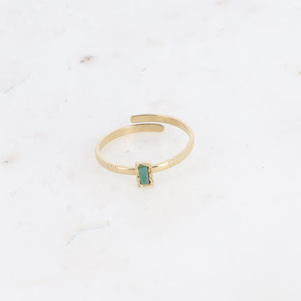 Bague fine Jasminelle - petite pierre naturelle rectangulaire