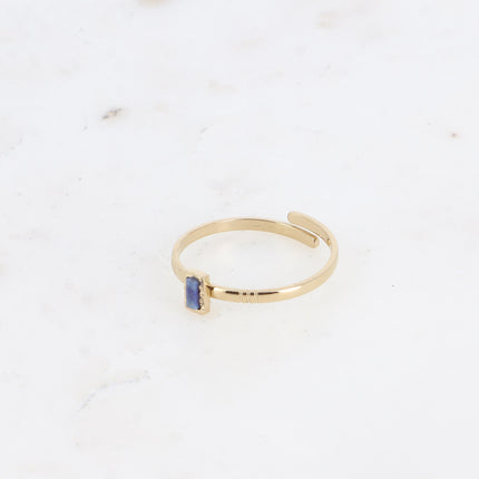 Bague fine Jasminelle - petite pierre naturelle rectangulaire