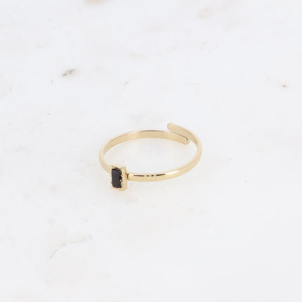Bague fine Jasminelle - petite pierre naturelle rectangulaire