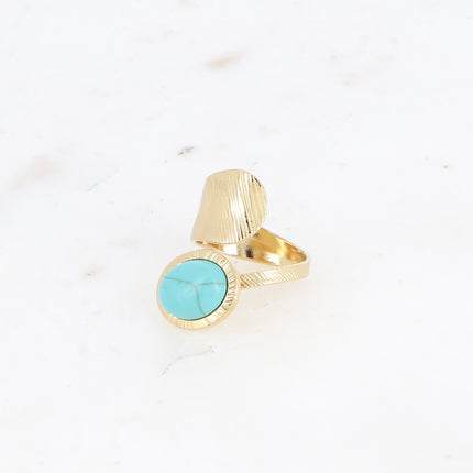 Bague large - pierre naturelle ovale