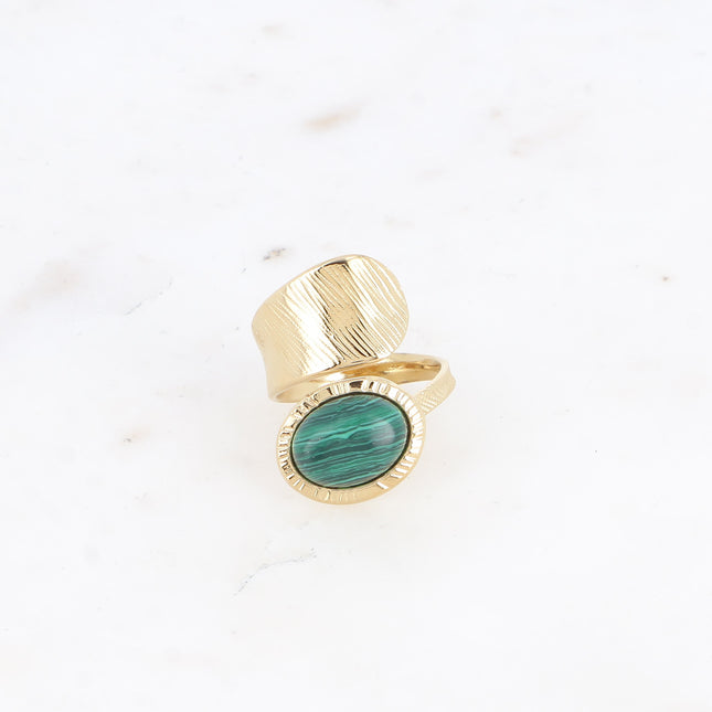 Wide ring - oval natural stone