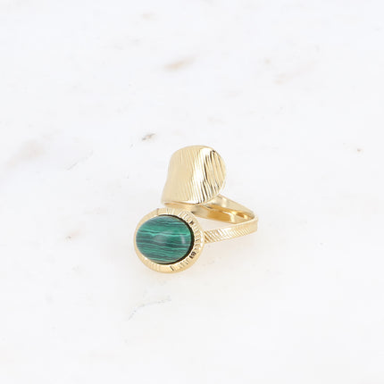 Bague large - pierre naturelle ovale
