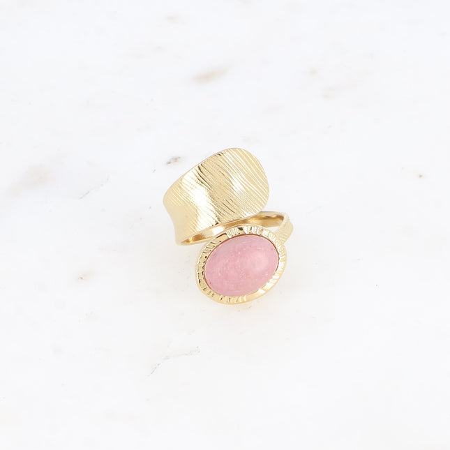 Bague large - pierre naturelle ovale