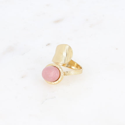 Bague large - pierre naturelle ovale