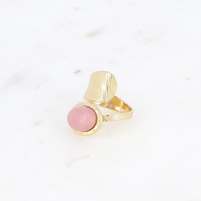 Bague large - pierre naturelle ovale