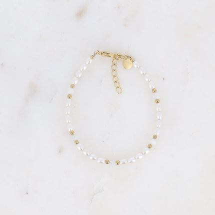 Bracelet Harmonie - pierres naturelles et perles de résine blanche