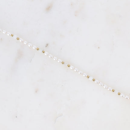 Bracelet Harmonie - pierres naturelles et perles de résine blanche