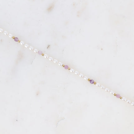 Bracelet Harmonie - pierres naturelles et perles de résine blanche