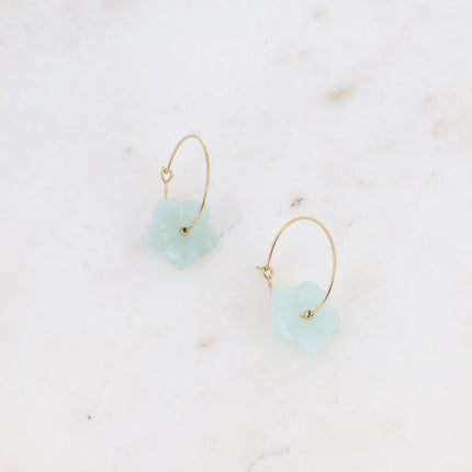 Marinetta Creole Earrings - Natural Stone Flower