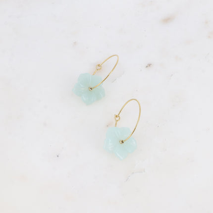 Marinetta Creole Earrings - Natural Stone Flower