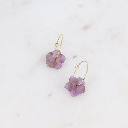 Marinetta Creole Earrings - Natural Stone Flower