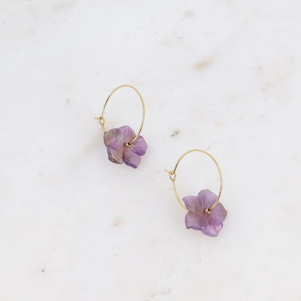Marinetta Creole Earrings - Natural Stone Flower