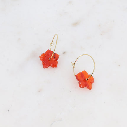 Marinetta Creole Earrings - Natural Stone Flower