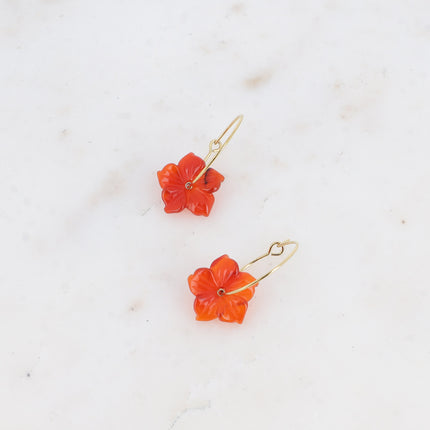 Marinetta Creole Earrings - Natural Stone Flower
