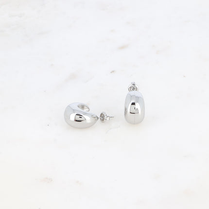 Creole earrings - crescent moon with 18mm trim