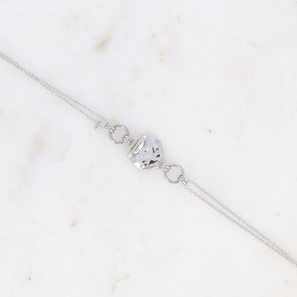 Bracelet - pendentif anneau, empiècement recourbé et martelé