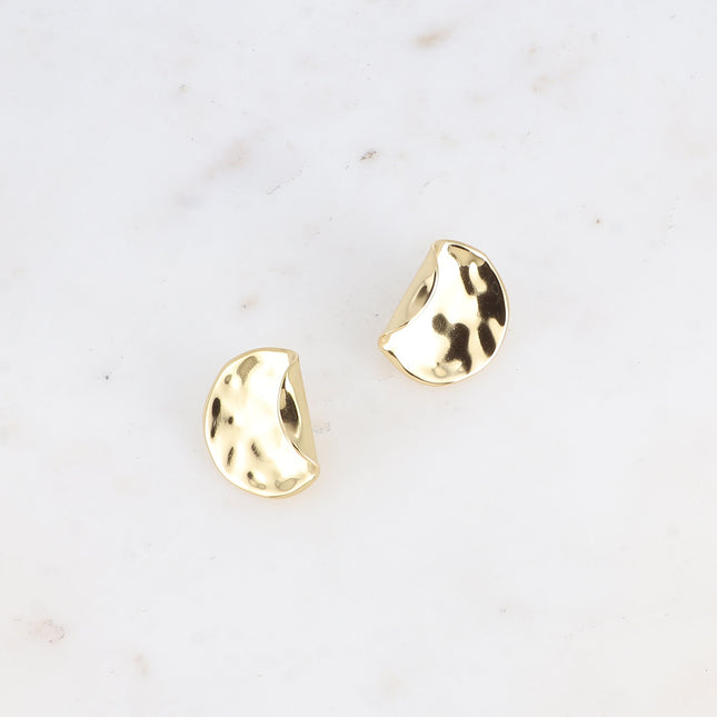 Boucles puces - petit empiècement recourbé et martelé
