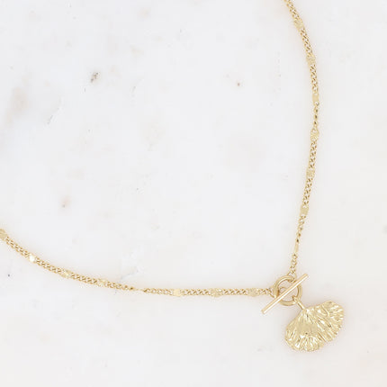 Collier Sierra - anneau et barre, ginko texturé