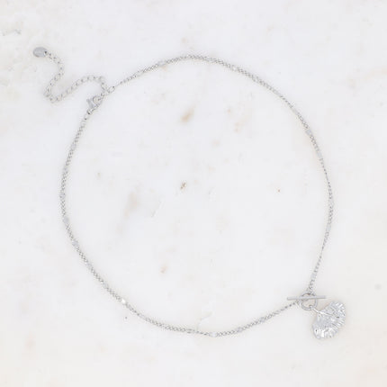 Collier Sierra - anneau et barre, ginko texturé