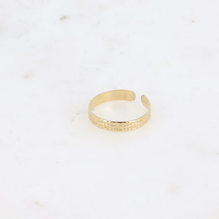 Bague - anneau effet quadrillé
