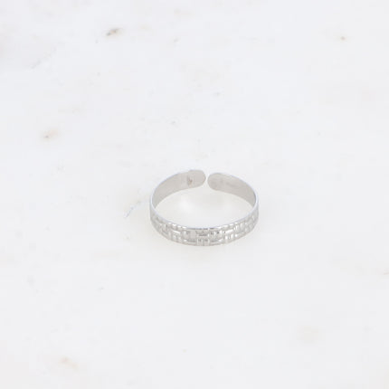 Bague - anneau effet quadrillé