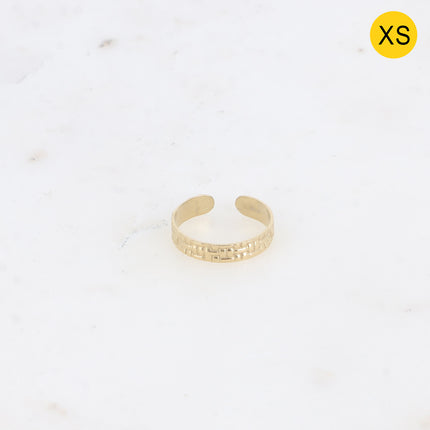 Bague XS - anneau effet quadrillé, petite taille de doigt
