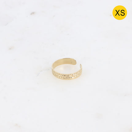 Bague XS - anneau effet quadrillé, petite taille de doigt