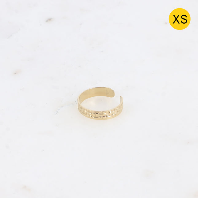 Bague XS - anneau effet quadrillé, petite taille de doigt