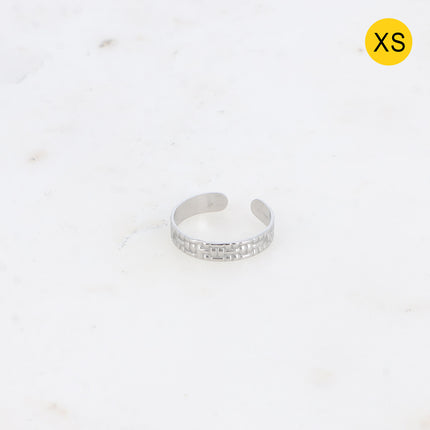 Bague XS - anneau effet quadrillé, petite taille de doigt