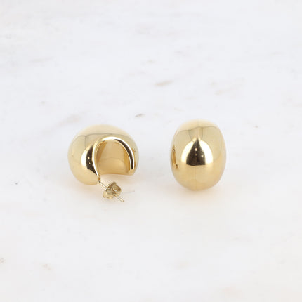Creole earrings - crescent moon with trim 23mm