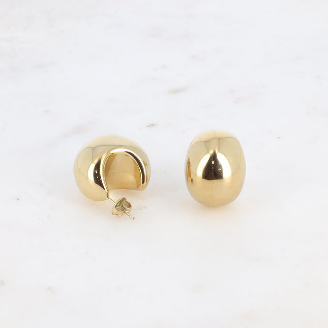 Creole earrings - crescent moon with trim 23mm