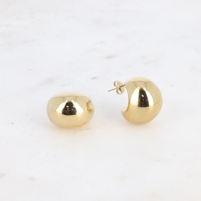 Creole earrings - crescent moon with trim 23mm