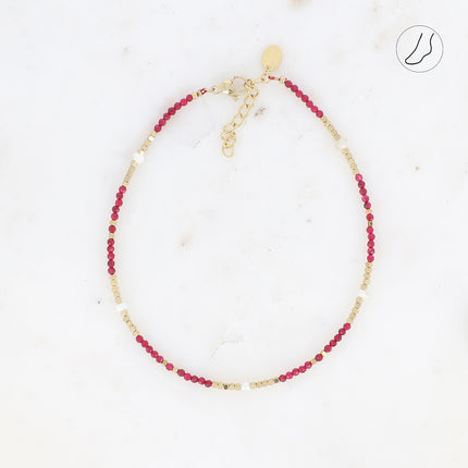 Bracelet de cheville Bracéline avec pierres naturelles