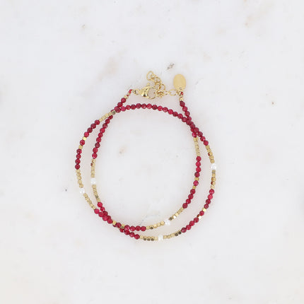 Bracelet 2 tours/Choker Bracélina avec pierres naturelles