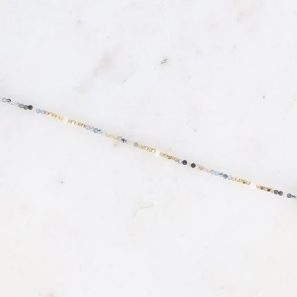 Bracelet 2 tours/Choker Bracélina avec pierres naturelles