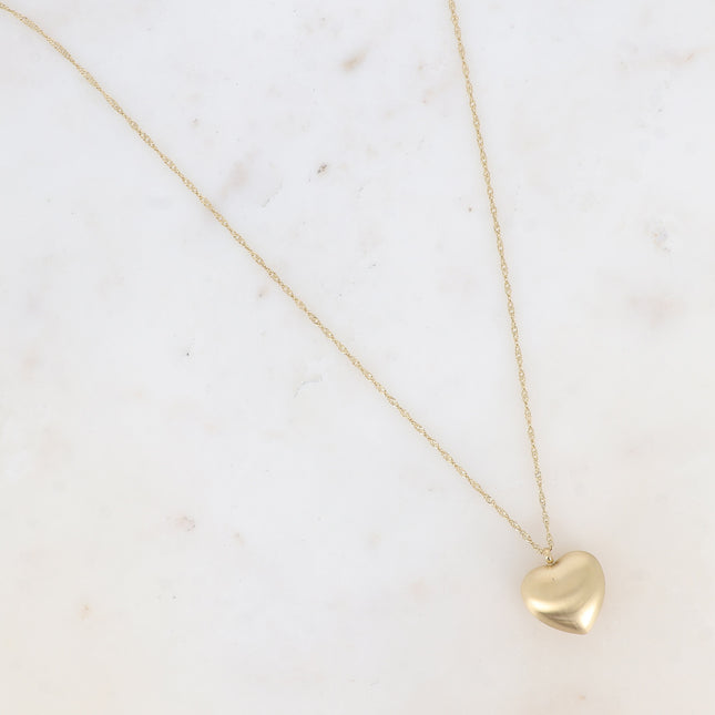 Sautoir Osana - gros pendentif coeur effet brossé