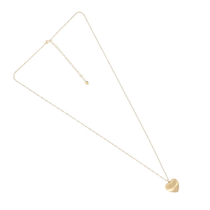 Sautoir Osana - gros pendentif coeur effet brossé