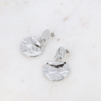 Boucles pendantes - 2 pièces recourbées et martelées