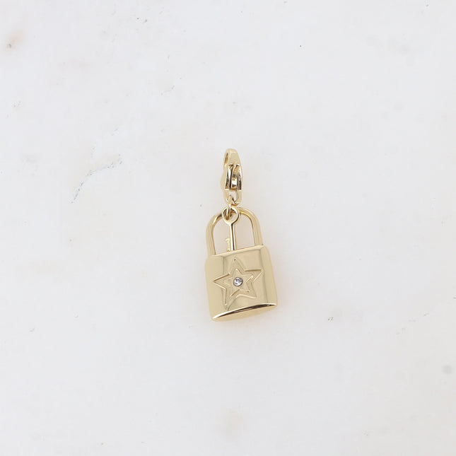 Charm Cadina - oxydes de zirconium, clef, cadenas avec étoile