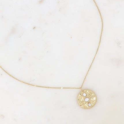 Collier Amel - 3 pierres naturelles sur pièce