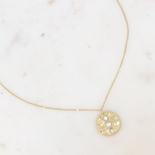 Collier Amel - 3 pierres naturelles sur pièce