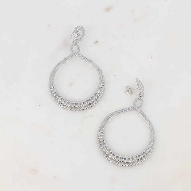 Boucles pendantes - 2 empiècements, effet bulle et pièce ajourée